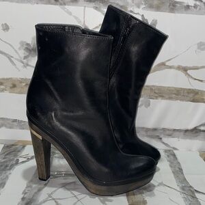 Diane Von Furstenberg leather platform ankle boots